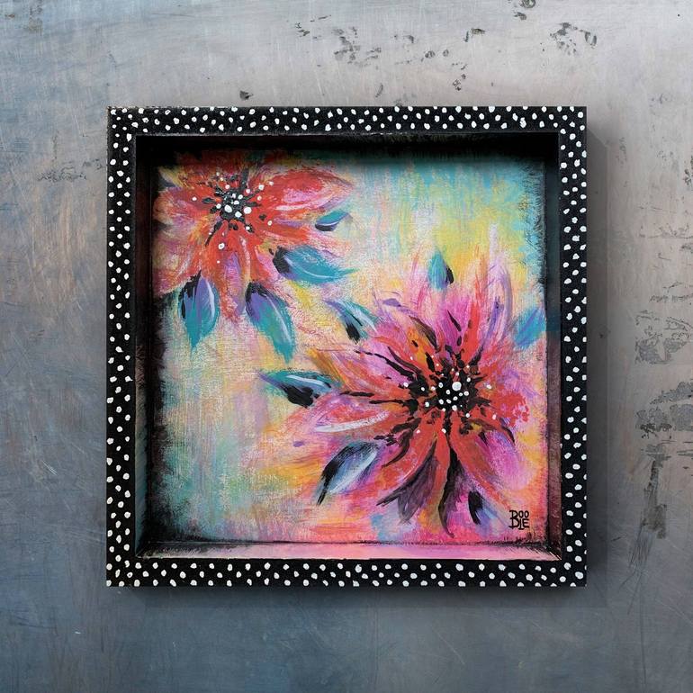 Original Abstract Floral Painting by BOOLE Art