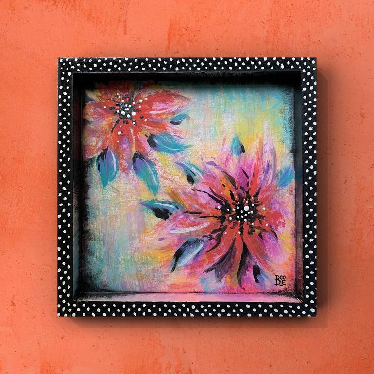 Original Abstract Floral Painting by BOOLE Art