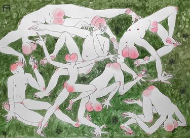 Print of Surrealism Nude Paintings by Lina Chanturiia