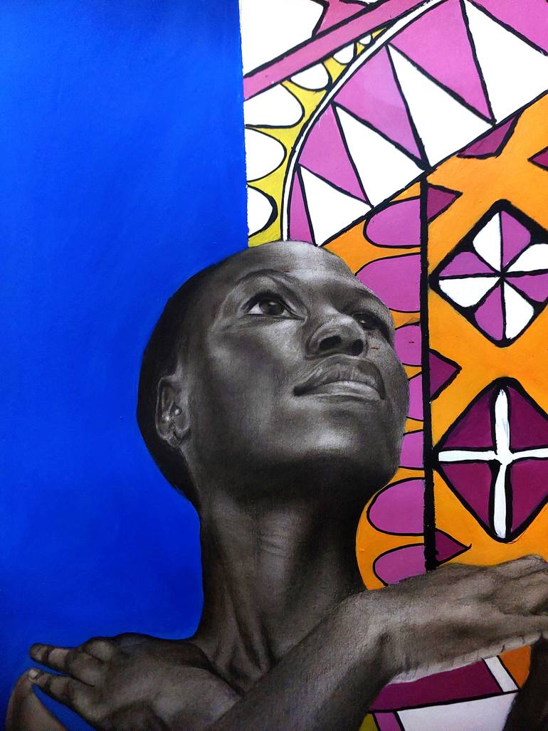 Original Figurative Women Mixed Media by Gbadebo Adeogun