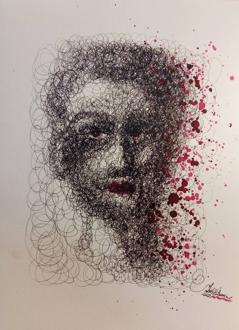 Scribble Color Pen Portraits  Ink pen art, Pen art drawings