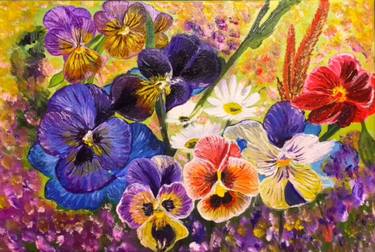 Original Floral Painting by Наталья Комиссарова