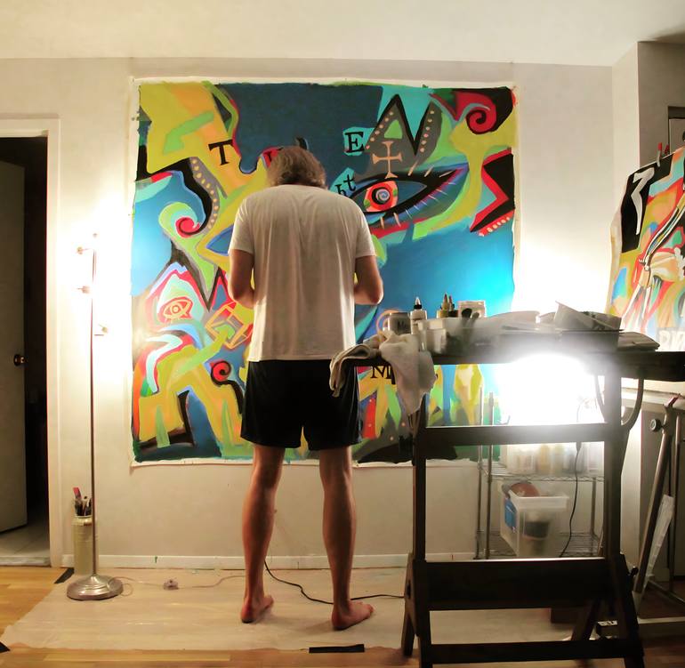 Original Pop Art Abstract Painting by Karl Kotas