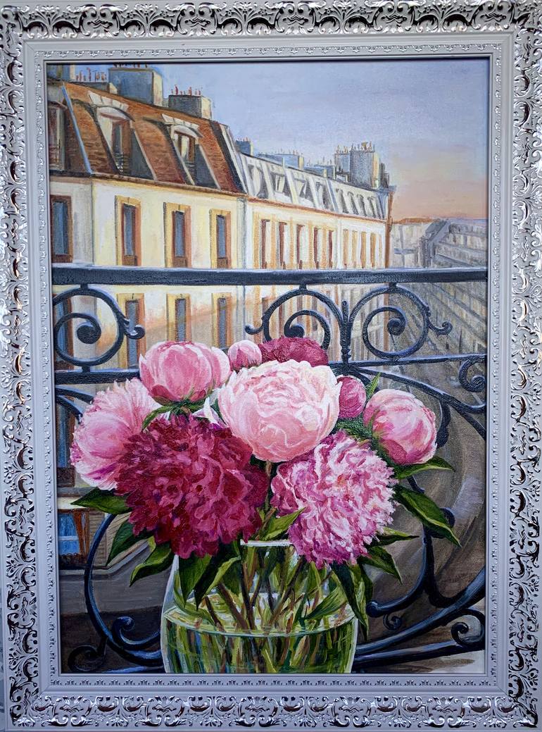 Original Photorealism Floral Painting by LARISA SAMOILOVA