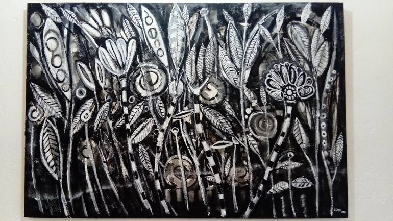Original Abstract Expressionism Botanic Painting by Luis Guillermo Vargas