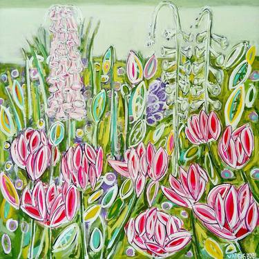 Original Expressionism Garden Paintings by Luis Guillermo Vargas