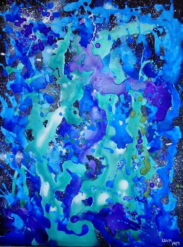Original Abstract Expressionism Outer Space Paintings by Luis Guillermo Vargas