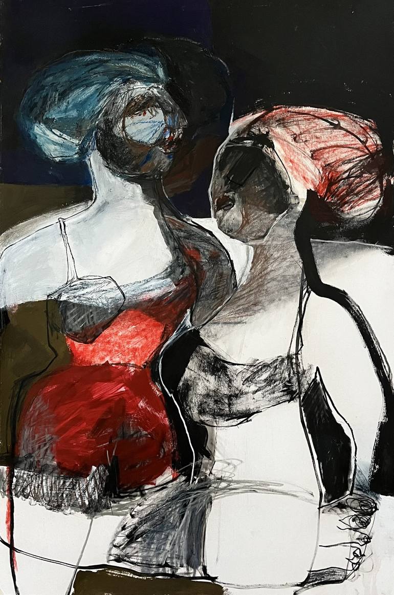 Original Figurative Erotic Painting by Ines Vionnet