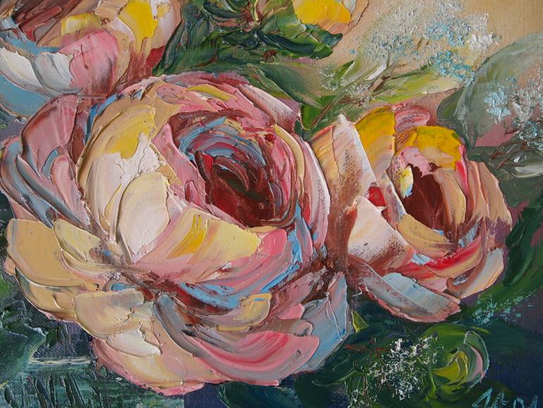Original Abstract Floral Painting by Yana Sherstobitova