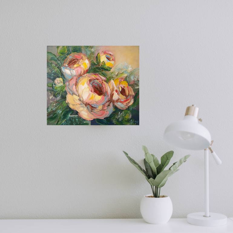 Original Abstract Floral Painting by Yana Sherstobitova