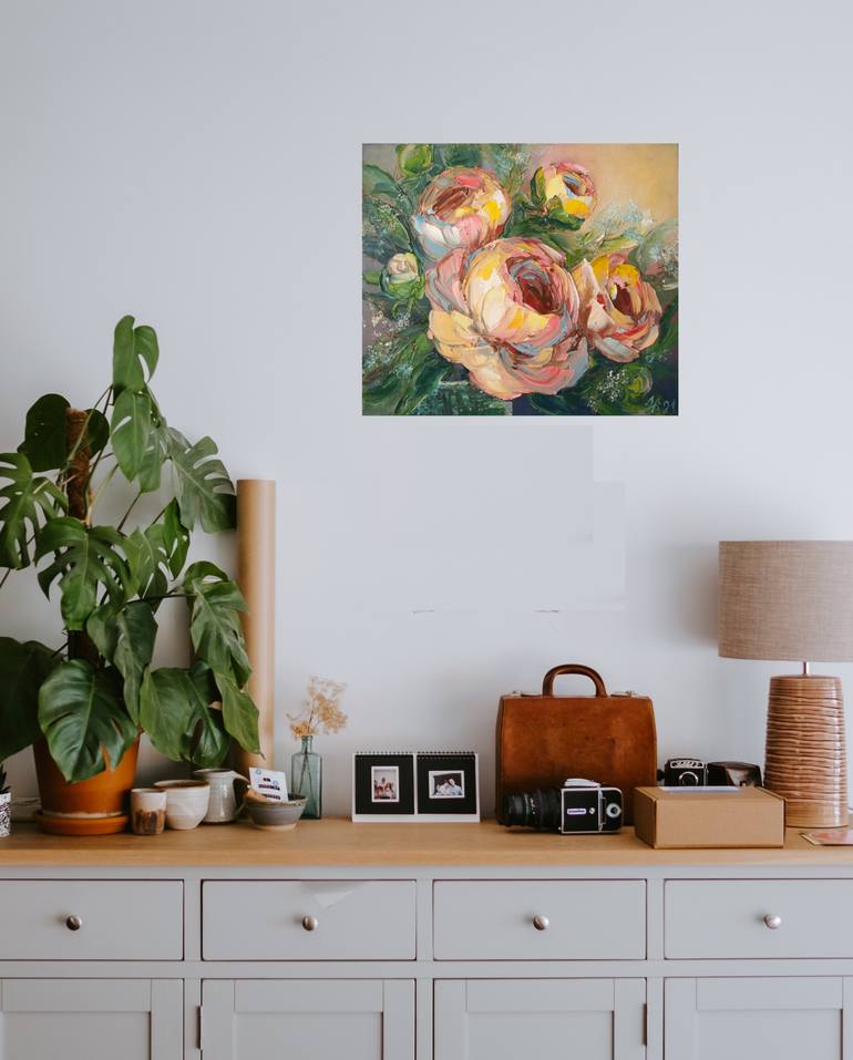 Original Abstract Floral Painting by Yana Sherstobitova