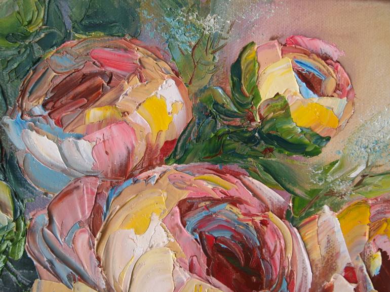 Original Abstract Floral Painting by Yana Sherstobitova