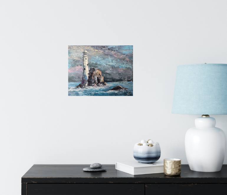 Original Art Deco Seascape Painting by Yana Sherstobitova
