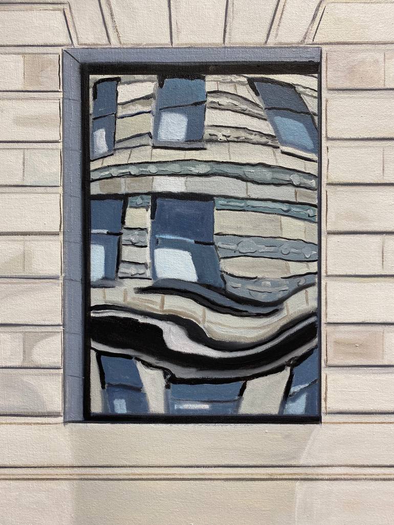 Original Modernism Architecture Painting by Greg Morrissey