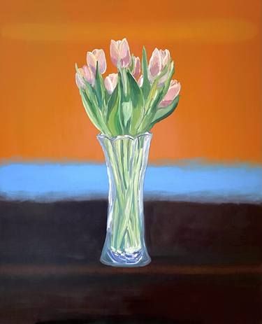 Tulips with Orange, Blue and Brown thumb