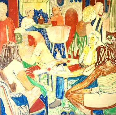 Original Abstract People Painting by Anahita Amouzegar