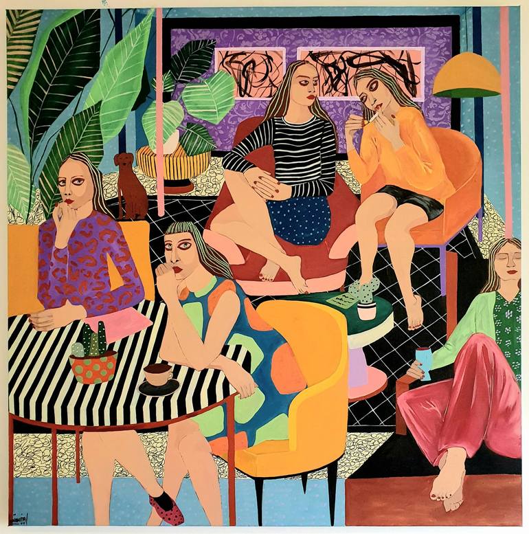 Original Figurative People Paintings by Anahita Amouzegar