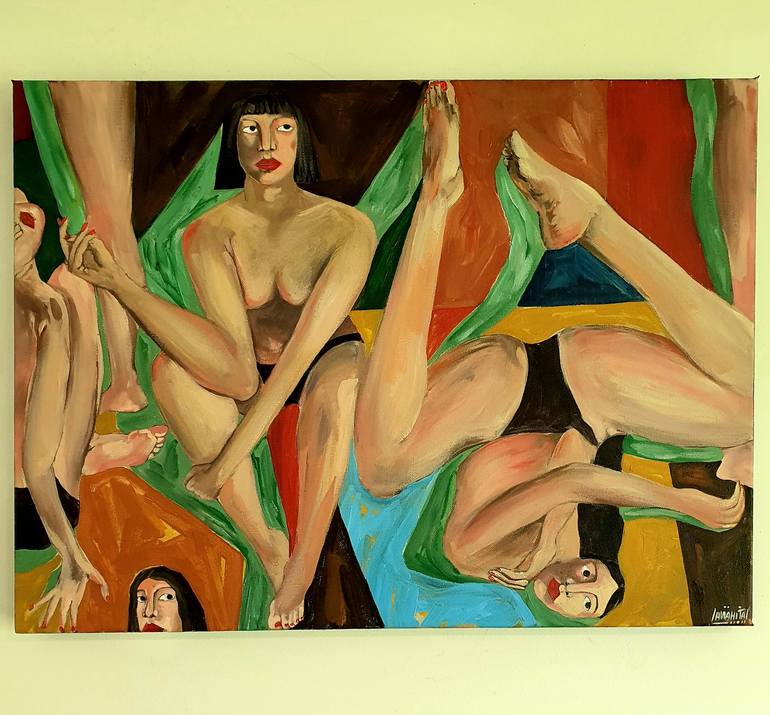 Original Figurative Nude Painting by Anahita Amouzegar