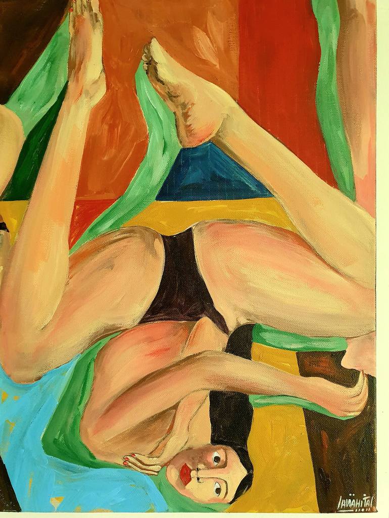 Original Figurative Nude Painting by Anahita Amouzegar