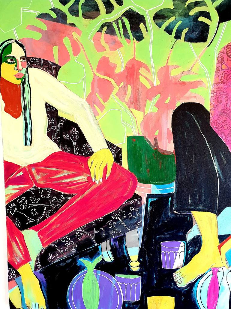 Original Abstract People Painting by Anahita Amouzegar