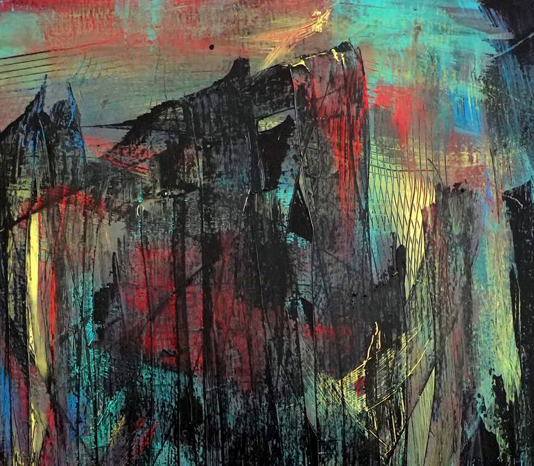 Original Abstract Expressionism Abstract Painting by Newel Hunter