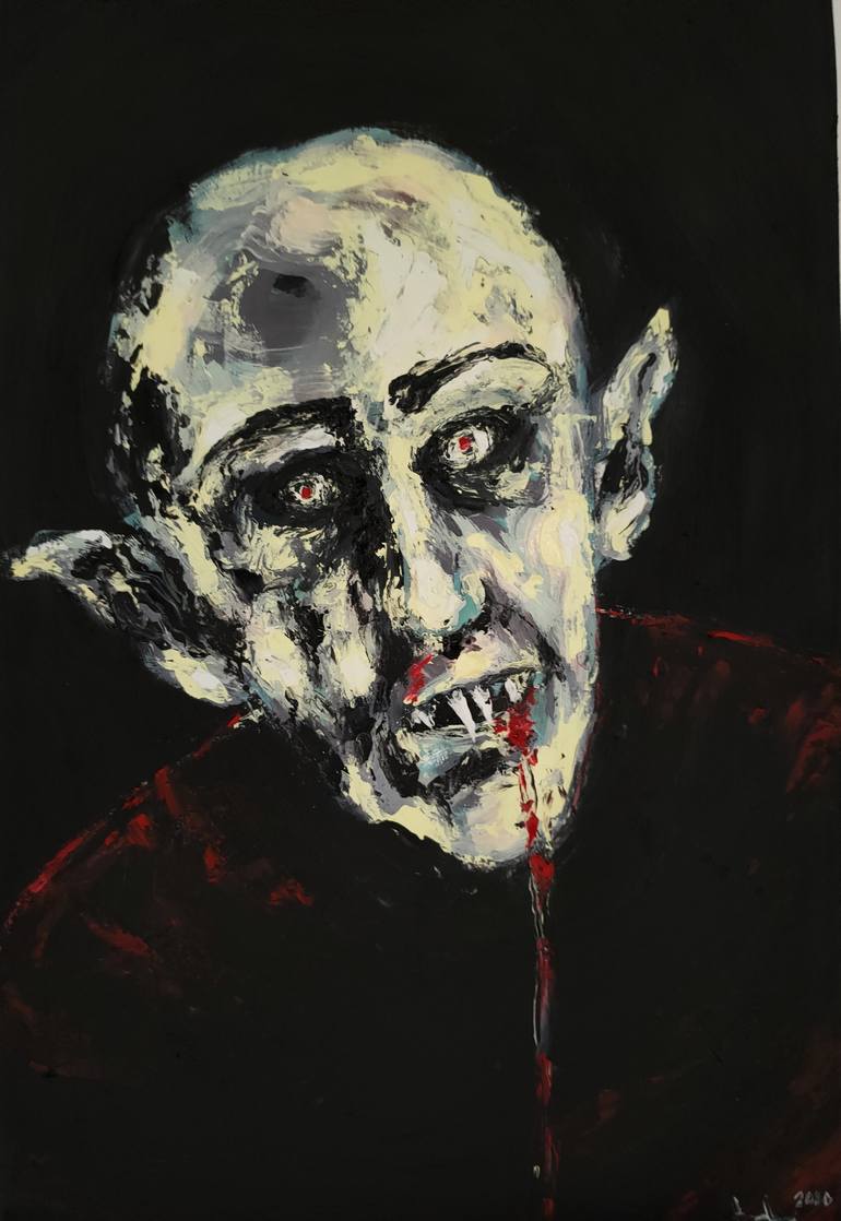 Nosferatu vampire horror movie Painting by Anna Scary