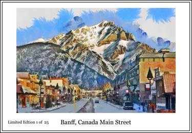 Banff, Canada Main Street (A3 Limited Edition 1 of 25) - Limited Edition of 25 thumb