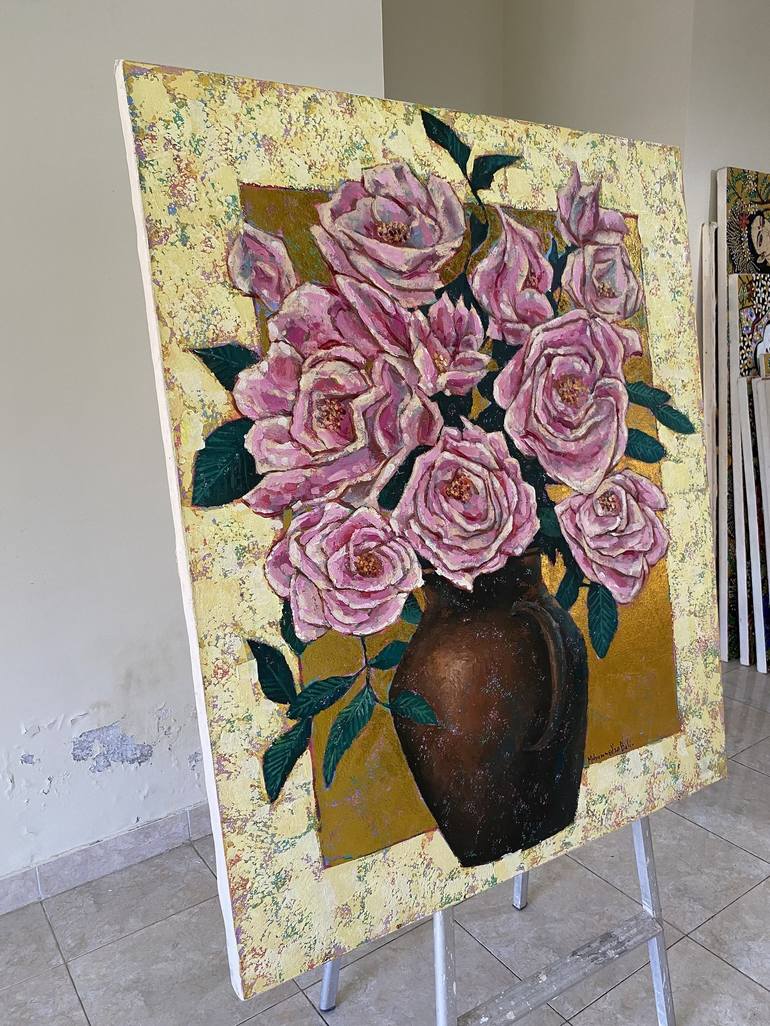 Original Floral Painting by Mohammed Harahap