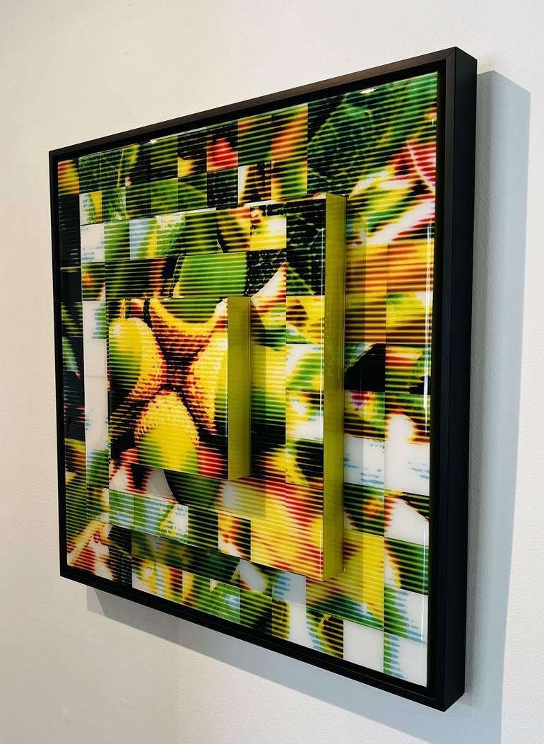 Original Geometric Abstract Mixed Media by Joy Dunigan