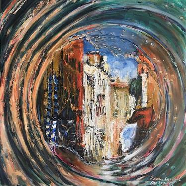 Original Abstract Expressionism Cities Paintings by Oxana Berezhna