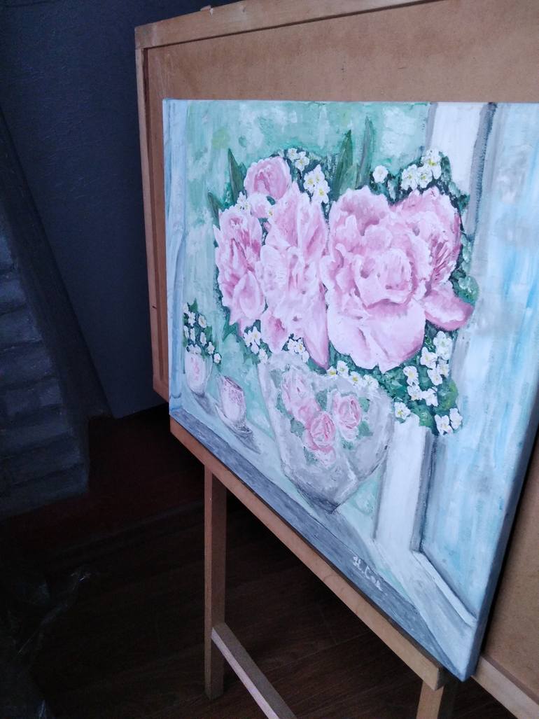 Original Abstract Floral Painting by Natalia Boyko