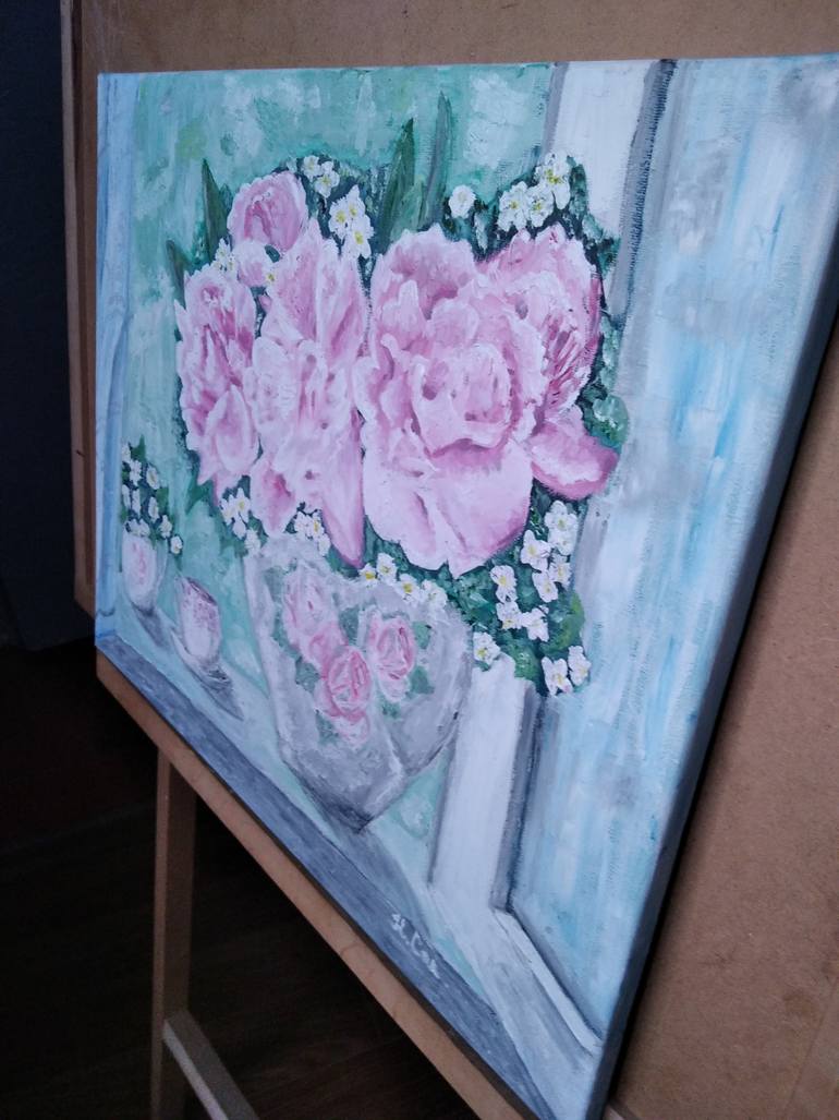 Original Abstract Floral Painting by Natalia Boyko