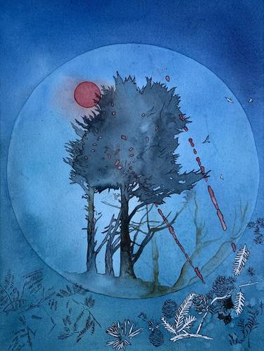 Print of Contemporary Tree Paintings by Aline Demarais