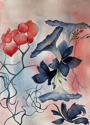 Original Art Deco Floral Paintings by Aline Demarais