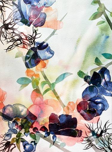 Print of Abstract Floral Paintings by Aline Demarais