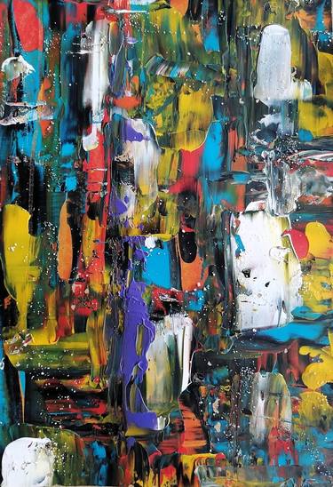Original Abstract Expressionism Abstract Painting by Pastelart Igor Kotnik