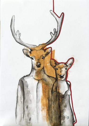 The pair of deer thumb