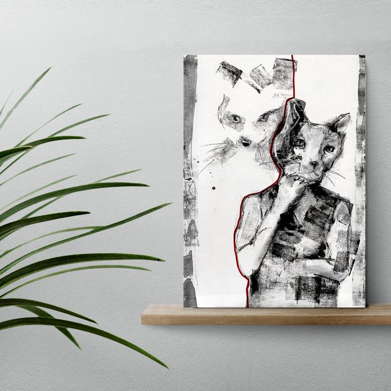 Original Abstract Expressionism Animal Painting by Lara Zhuravska