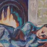 Woman Sleeping by a Hearth by Karin Fain