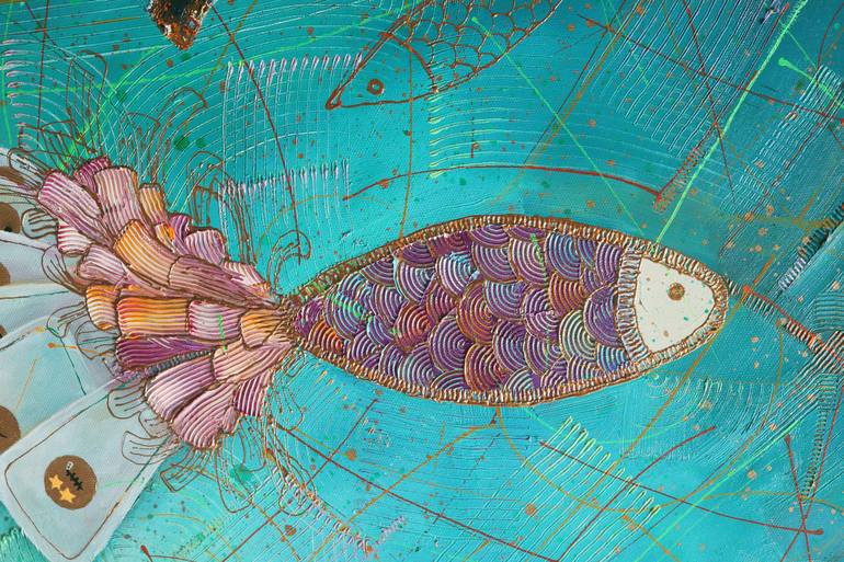 Original Figurative Fish Painting by Yulia PTL