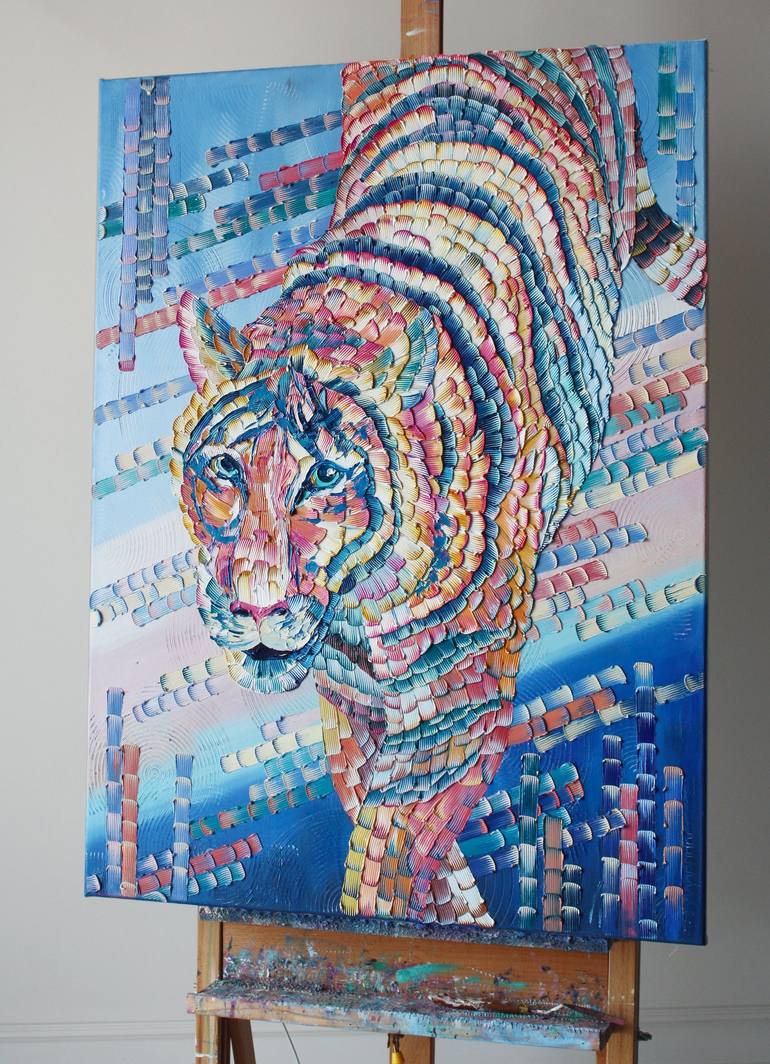 Original Modern Cats Painting by Yulia PTL