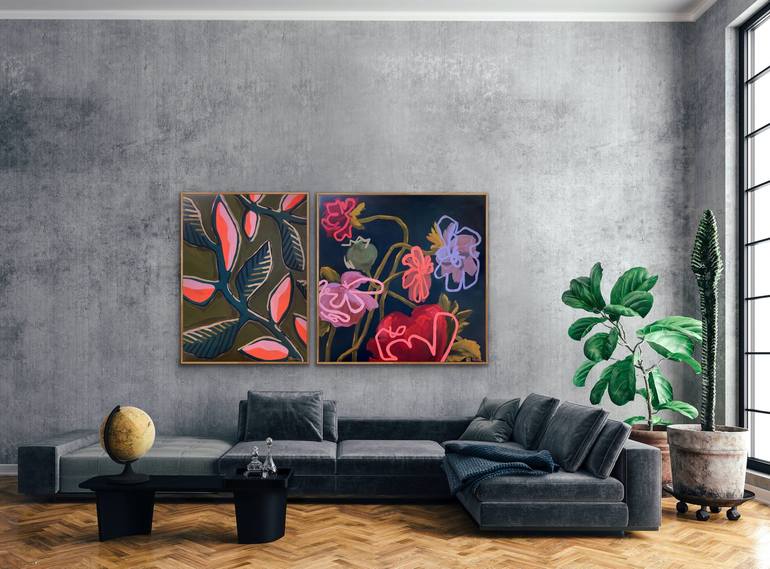 Original Expressionism Floral Painting by Hannah Brown