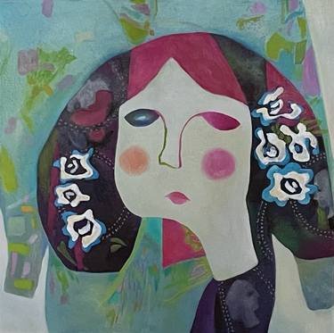 Original Art Deco Fantasy Painting by Shoupeng Champagne