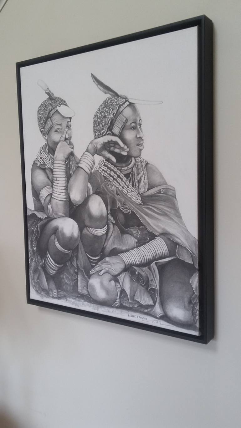 Original Figurative World Culture Drawing by Bernie Langton