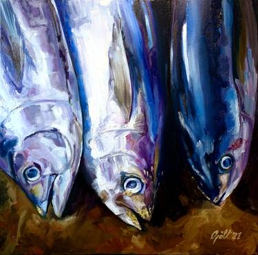 Original Expressionism Fish Paintings by Natasha Gill