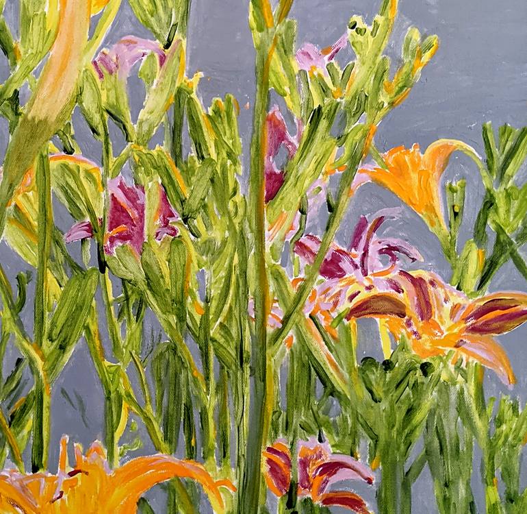 Original Art Deco Garden Painting by Jodie Willis