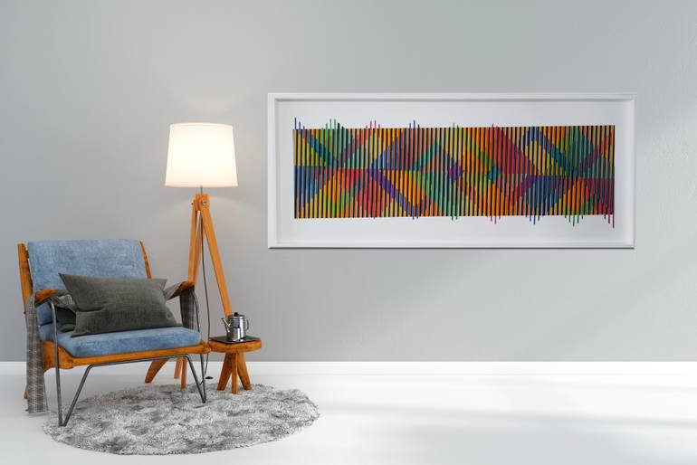 Original Conceptual Geometric Painting by Roberto Sayas