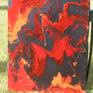 This painting incorporates black, orange, and two shades of red. The flow of the paint is meant to resemble the movement of lava.
Painting is signed on the back.
Painting is ready to hang. Prints available.