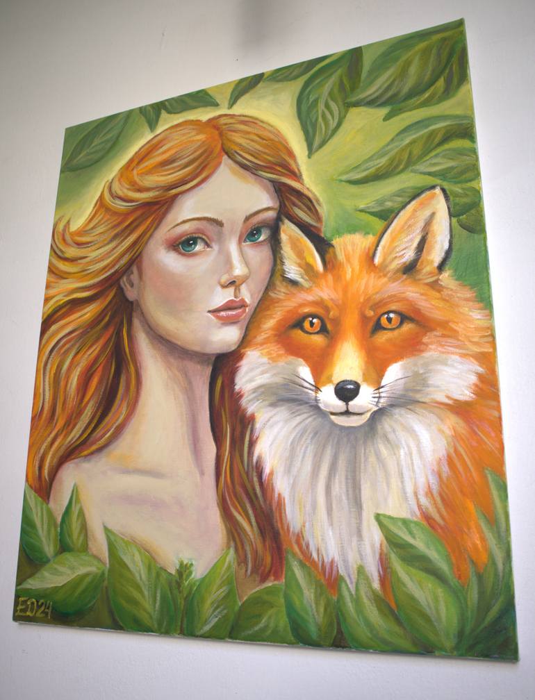 Original Expressionism Animal Painting by Elena Dunaeva