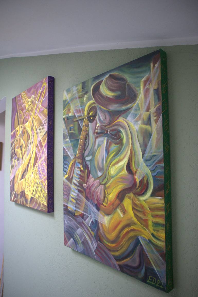 Original Abstract Music Painting by Elena Dunaeva